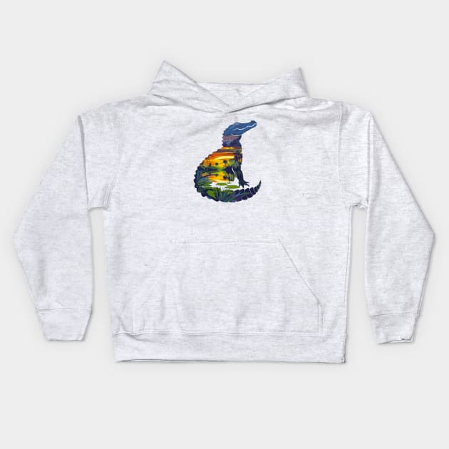 Everglades Alligator Kids Hoodie by Wintrly